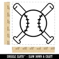 thumbnail image 2 of Baseball Crossed Bats Self-Inking Rubber Stamp Ink Stamper - Blue Ink - Large 1-1/2 Inch, 2 of 7
