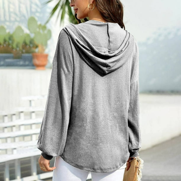 ICHUANYI Clearance Womens Zip Up Hoodies Teen Girls Oversized Sweatshirt Clothing Cute Fall Casual Drawstring Jacket With Pockets Gray XXL ICHUANYI WER2023081107714 Bodega Aurrera en linea