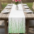 thumbnail image 4 of Green Polka Dots Table Runner - 108 Inch Long Watercolor Abstract Art Cotton and Linen Blended Dress Scarves Farmhouse Table Runner for Kitchen Dining, Coffee Table, 13" x 108", 4 of 8