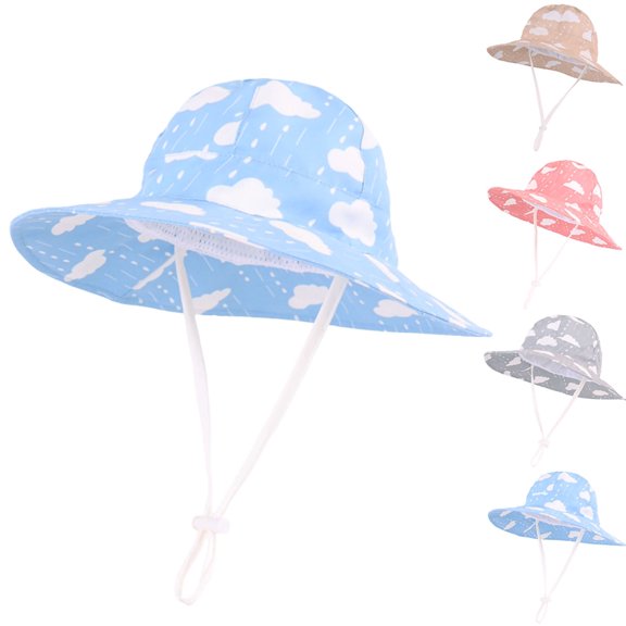 Jamicy Sun Protection Hat for Kids Summer Outdoor Bucket Hat UPF 50  Wide Brim Toddler Sun Hat Beach for Boys & Girls