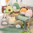 thumbnail image 2 of Almohada de animales del bosque de 40cm, suave, León, dinosaurio, Tigre, ganado, Cocodrilo, oso, aguacate, juguete de peluche, almohada de siesta con manta, regalos Fivean unisex, 2 of 2