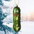thumbnail image 4 of TOPReddon Green Christmas Tree Ornaments,Cute Acrylic Green Pickle Cucumber Hanging Ornaments, Christmas Cucumber Pendant with Lanyard, Christmas Tree Decoration Hanging Ornaments, 4 of 5