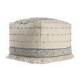 thumbnail image 7 of Ox Bay Tristan Striped Handmade Cotton Medium Square Pouf Ottoman, Navy/Ivory, 18" x 18" x 14", 7 of 7