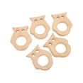 thumbnail image 4 of Teater de Madera de Bebé, 5pcs bebé madera teher animal teether para accesorios de joyería de bricolaje para bordes de bebé stick, 4 of 7