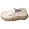 thumbnail image 3 of Zapatos informales de PU para mujer, zapatos de suaves y cómodos, zapatillas de deporte sin cordones, parte inferior gruesa, ropa de calle beis 39, 3 of 8