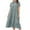 Gray, variant on VSSSJ Womens Summer Dresses Casual Short Sleeve Crewneck Button Front Loose Solid Color Cotton Linen Tiered Ruffle Midi Long Dress Black L