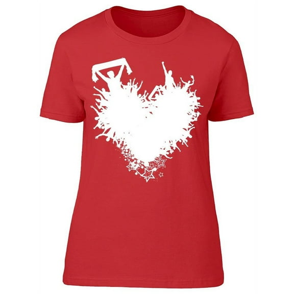 Crowd Cheer Up Heart Silhouette T-Shirt Women -Image by Shutterstock, Female Large