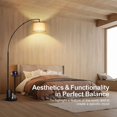 thumbnail image 4 of OUTON Arc Floor Lamp with Table, 81" Height Modern LED Floor Lamp with Remote, Dimmable Color Temperature Standing Lamp for Living Room, Bedroom, 4 of 6