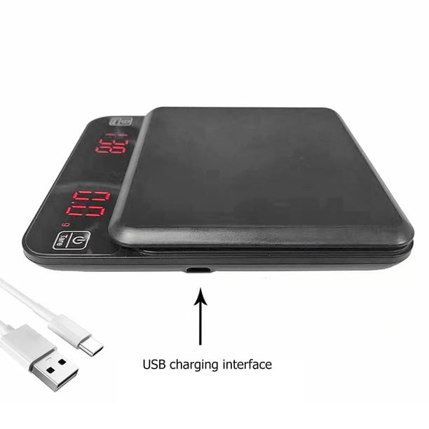 Báscula de café de 3 kg/01 g con temporizador Báscula de cocina digital HD electrónica (B) JShteea Libre de BPA