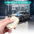 thumbnail image 3 of Key Fob Cover Compatible with Lexus RX350 RX450 GX460 LX570 CT200h ES350 GS300 GS430 GS450h GS460 IS250 IS350 LS460 2009-2015 Keychain Case Holder Protector,Gold/White, 3 of 6
