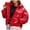 Red, variant on Women Winter Shiny Stand Up Collar Down Coat Long Sleeve Zipper Pocket Overcoat Plus Size Warm Jacket Outwear