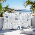 thumbnail image 4 of Outdoor Pillow Cover Abstract Coral Turtles Jellyfish Blue Shells Set of 2 Waterproof Throw Pillowcases Sea Creature Decorative Patio Furniture Pillows for Couch Garden Indoor & Outdoor Use, 4 of 9