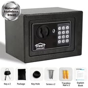 Digital Security Fireproof Safe Box Stainless Steel Anti-theft for Document Money Valuables, Black