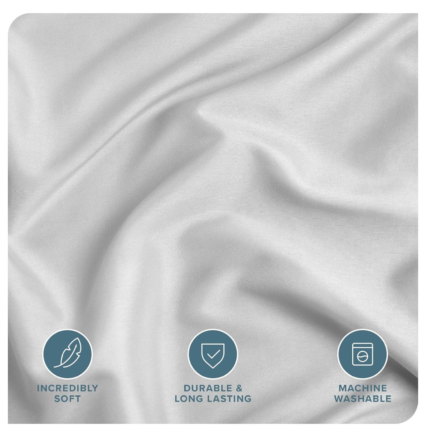 Bedding Duvet Cover Oversized Queen - Premium 1800 Super Soft Collection - Lightweight, Cooling - Soft Breathable Bedding Duvet Cover (Oversized Queen, Cloud Grey)