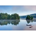 thumbnail image 2 of wall26 - a Lake in The Early Morning with Fog on The Water. a Boat and Dock are in The Foreground. - Removable Wall Mural | Self-Adhesive Large Wallpaper - 100x144 inches, 2 of 6