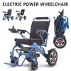 Gymark Electric Wheelchair for Adult Power Foldable and Portable Lightweight Medical Mobility Aid Motorized Blue