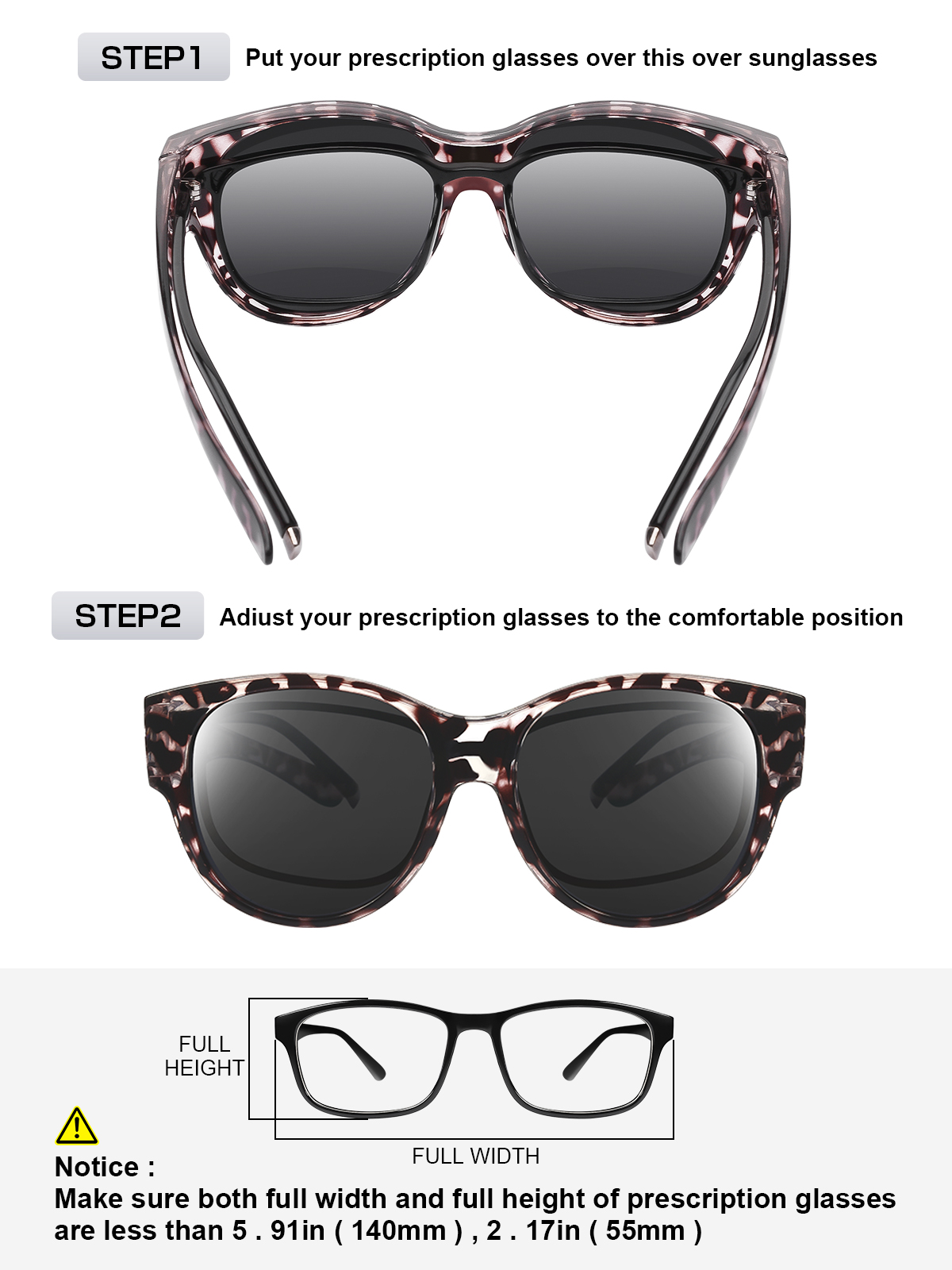 TINHAO Polarized Fit Over Sunglasses, Large Cat Eye photo 4