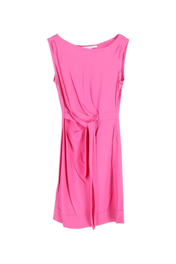 Pre-Owned Diane Von Furstenberg Sleeveless Draped Dress in Pink Silk