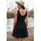 thumbnail image 1 of ABPHQTO Minivestido negro con volantes a capas para mujer, 1 of 5