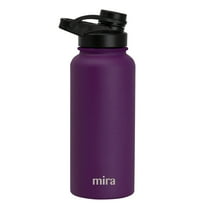 MIRA 32 oz Stainless Steel Insulated Sports Water Bottle - Hydro Metal Thermos Flask Keeps Cold for 24 Hours, Hot for 12 Hours - BPA-Free Spout Lid Cap - Iris