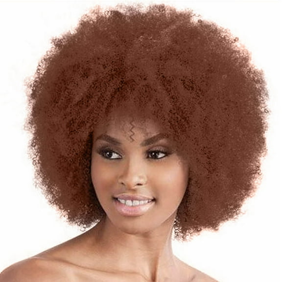 Guoxxzi Brown Synthetic Curly Wigs for Women Short Wig American Natural