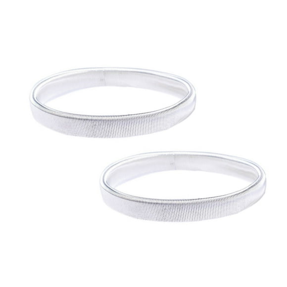 CIMAXIC 2pcs Shirt Sleeve Holder Metal Elastic Armband Sleeve Garter Bracelet (White),3.94"X0.39"X0.12"