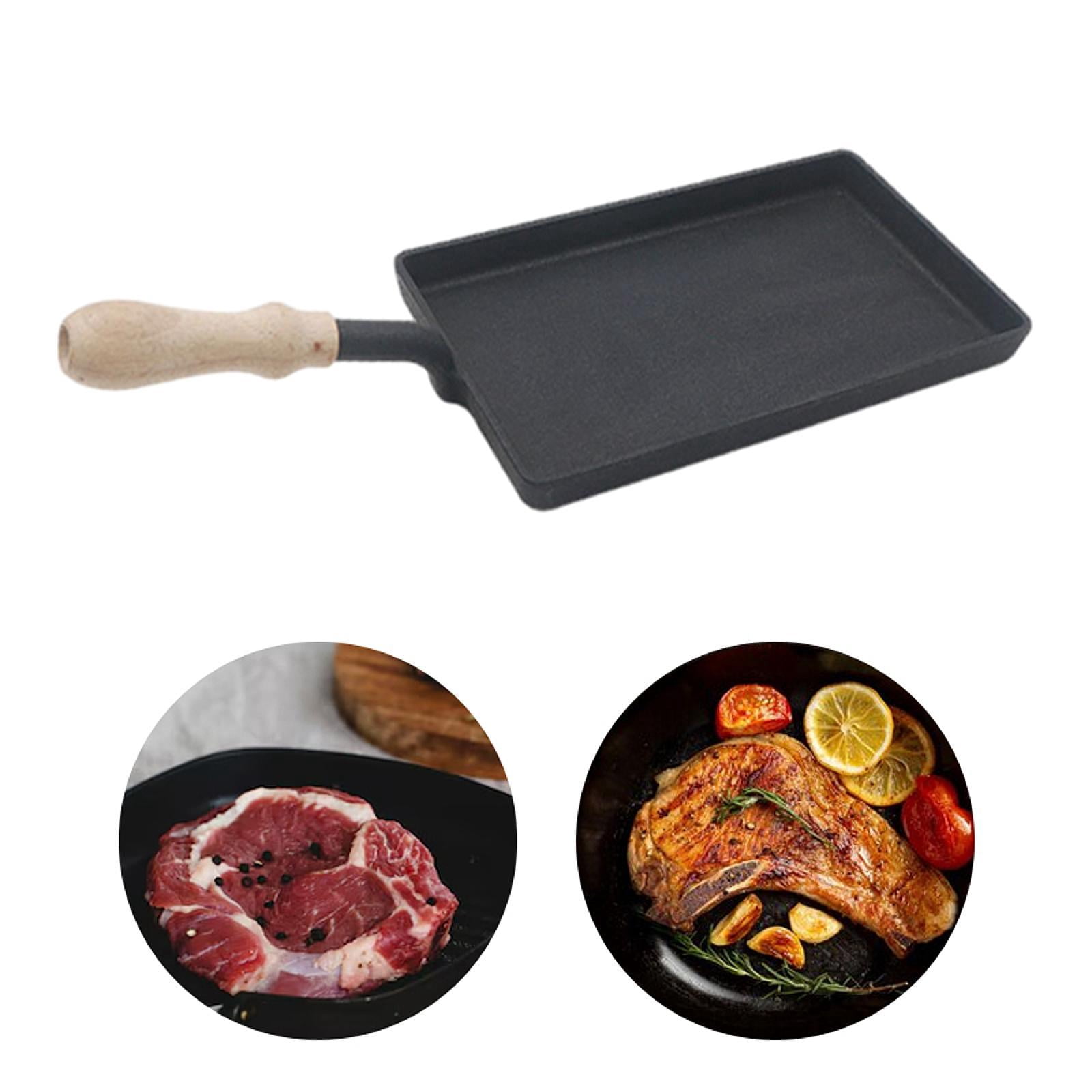 Esquirla Cast Iron Griddle Grilling Skillet Egg Frying Pan Steak Pan for Induction, Indoor Outdoor Restaurant Home Electric Gas Cooker