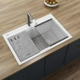 thumbnail image 2 of Ruvati Granite Composite Workstation Drop-in Topmount Kitchen Sink  Matte White, 2 of 10