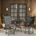 thumbnail image 2 of MRUAKA Patio Swivel Bar Stools Chair of 6, Outdoor Bar Height Set, All Weather High Back and Armrest Patio Stools & Bar Chairs for Backyard, Lawn Garden, Balcony and Pool, Dark Gray, 2 of 8