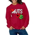 thumbnail image 1 of SOMOWI Mode Femmes Chandails à Capuchon & Chandails en Molleton Assortis pour Couples Chandail Sans Capuche Col Rond Festif Vacances Famille Rouge Sortie Automne Hauts S, 1 of 4