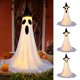 thumbnail image 1 of Decoración de fantasmas de Halloween | Lámpara LED de control remoto | Tela blanca de altura ajustable | Adorno de jardín para fiestas exteriores interiores | Decoración espeluznante colgante, 1 of 8