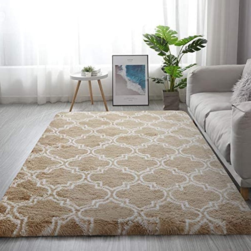 Soft Area Rugs for Bedroom Living Room Shaggy Patterned Fluffy Carpets