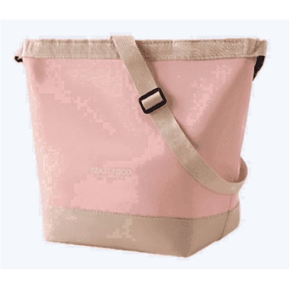 TWGRNF Insulated Crossbody Lunch Tote Bag with Adjustable Shoulder Strap, Leakproof Reusable Cooler Lunch Bag for Women Office Work Picnic, Pink & Khaki Portable Food Container
