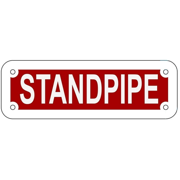 STANDPIPE SIGN (RED REFLECTIVE , ALUMINIUM 2X6 )