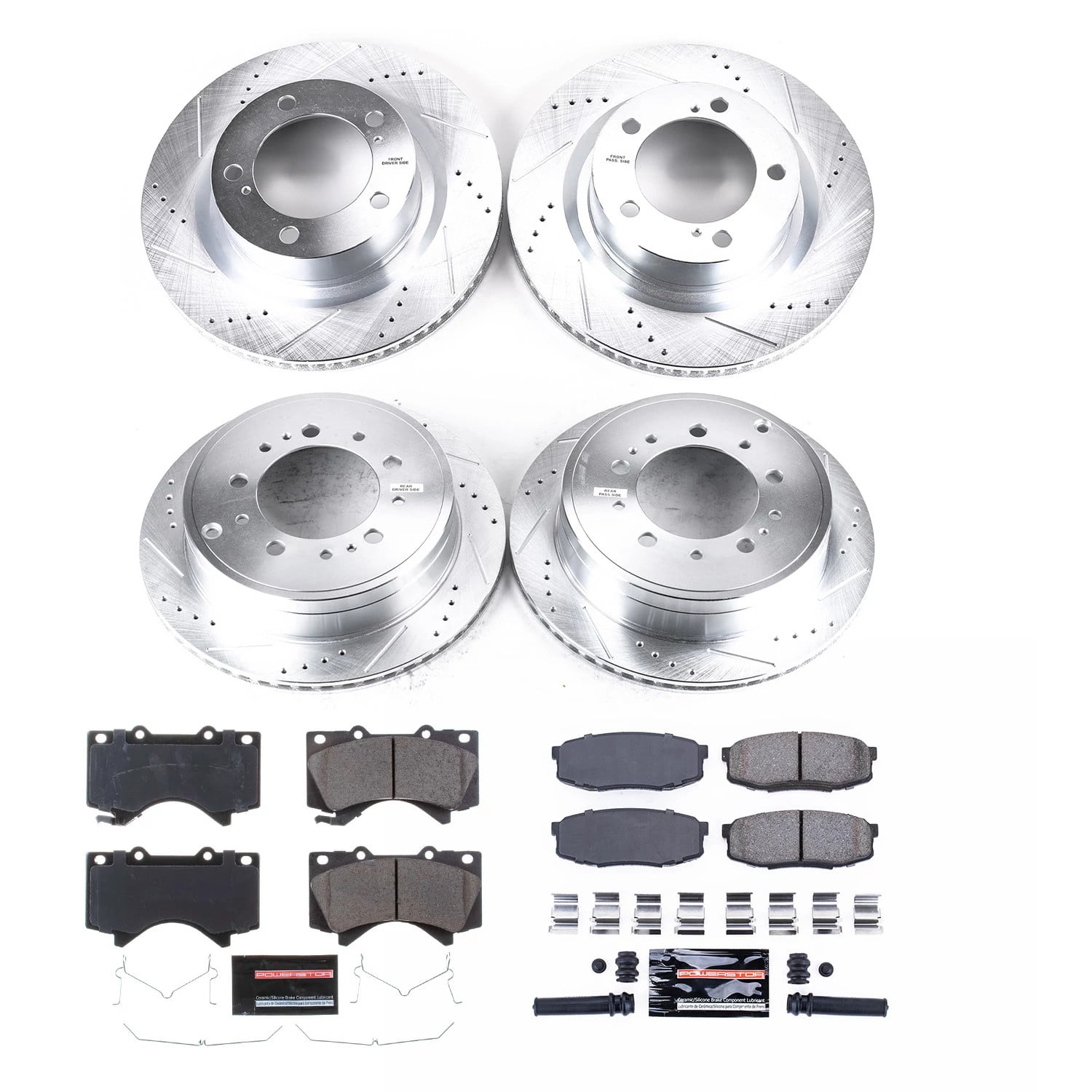 PowerStop Front and Rear Z23 Evolution Sport Carbon-Fiber Ceramic Brake Pad and Drilled & Slotted Rotor Kit Fits: LEXUS TOYOTA Select Models K2813