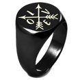thumbnail image 1 of Sterling Silver Love Arrow Compass Engraved Round Flat Top Polished Ring, 1 of 1