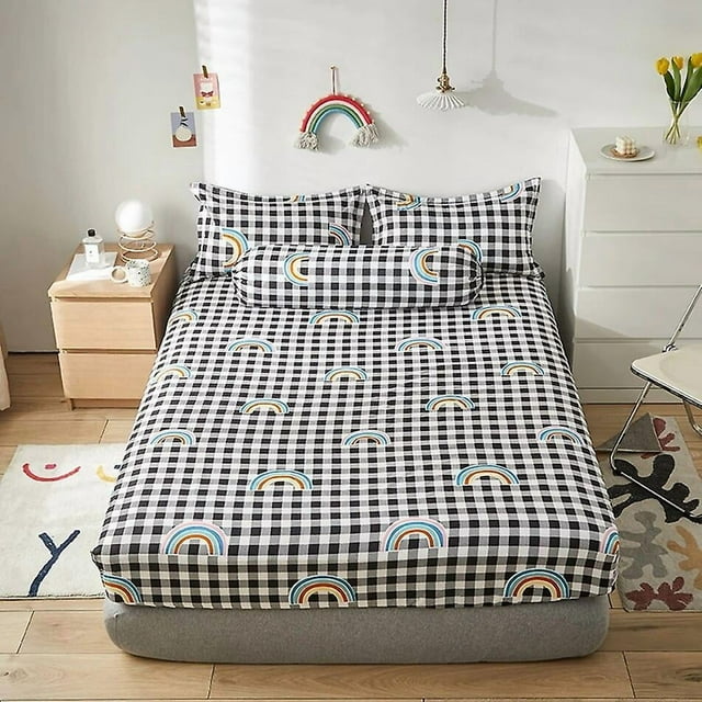 Fitted Sheet With Elastic Band Plaid Polygon Pattern Gothic Bedding Sheets Luxury Bedspreads For Double Bed 120x200cm