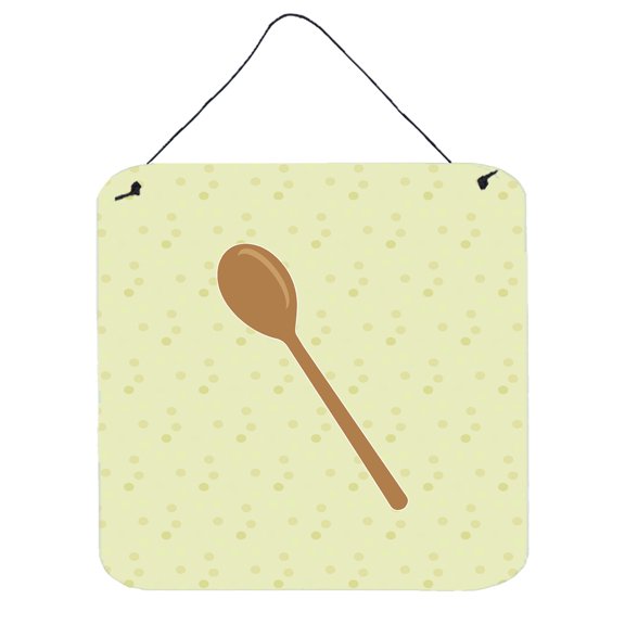 Wooden Spoon on Green Wall or Door Hanging Prints