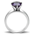 thumbnail image 3 of Purple Silver Womens Ring Solitaire Stainless Steel Zircoin Anillo Morado Purpura y Plata Para Mujer Solitario Acero Inoxidable, 3 of 5