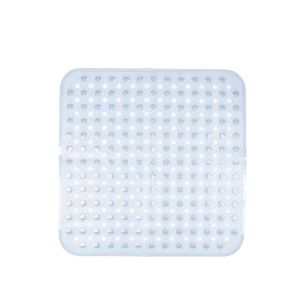 Billuyoard Alfombrilla cuadrada para baño con alfombrillas con ventosa, alfombrilla de seguridad para el suelo de la bañera con orificio de drenaje de Juegos de accesorios de baño Blanco Billuyoard HA067135-02