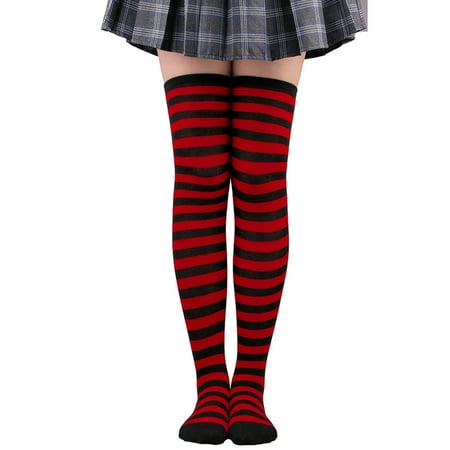 

ZMHEGW Socks For Women Over Knee High Striped Thigh Stockings For Leg Warmer Socks