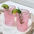 thumbnail image 5 of Kate Aspen Textured Striped Pink Drinking Glasses Set of 24, (13 oz) Vintage Glassware Set Cocktail Glass Set, Juice Glass, Water Cups | Hostess Gift, Present for Newlyweds or New Home Owners, 5 of 7