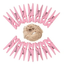 NIAIZEK 100 Pcs Wooden Clothespins with Twine for Hanging Photos, Crafts, Cards, and Home Decor