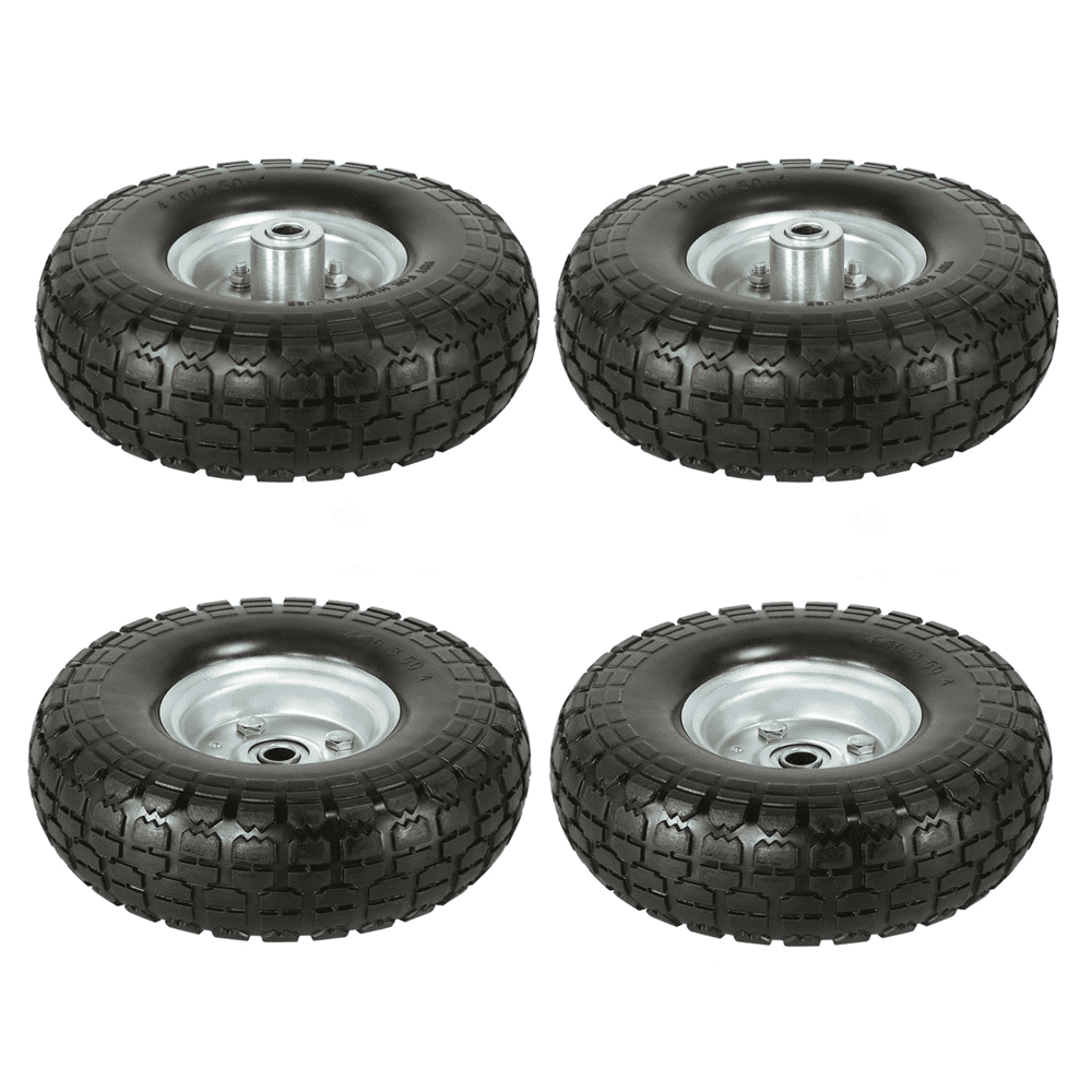 4PCS 10’’ Black Solid Rubber Sack Truck Trolley Cart Replacement Wheel Tire 