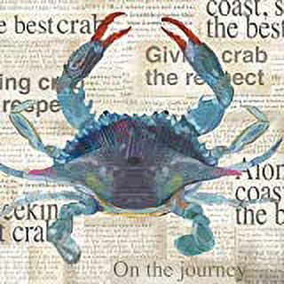 Paperproducts Design Best Crab Beverage Napkins, 5 x 5", Blue
