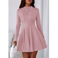 thumbnail image 2 of Vestido PRETTYGARDEN Elegante de Manga Larga Línea A Rosa Talla L, 2 of 8