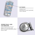 thumbnail image 2 of 11oz Double-Wall Vacuum Insulated Stainless Steel Tumbler with Straws Sports Mugs BPA-Free Peach and Blue Rhombus, 2 of 7