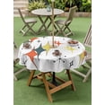 thumbnail image 5 of Outdoor Tablecloth with Umbrella Hole Zipper Colorful Diamond Round Tablecloth 54" Waterproof Outside Table Cloth Modern Geometric Middle Century White Patio Table Cover Tablecloths for Picnic Party, 5 of 8