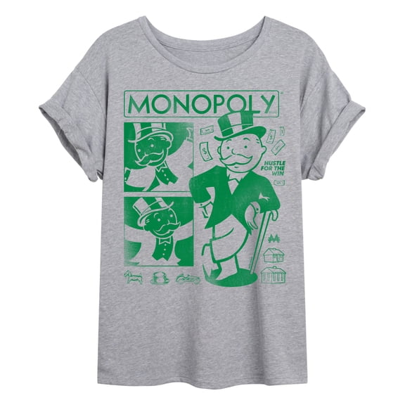 Monopoly - Monopoly Zine - Juniors Oversized Graphic T-Shirt