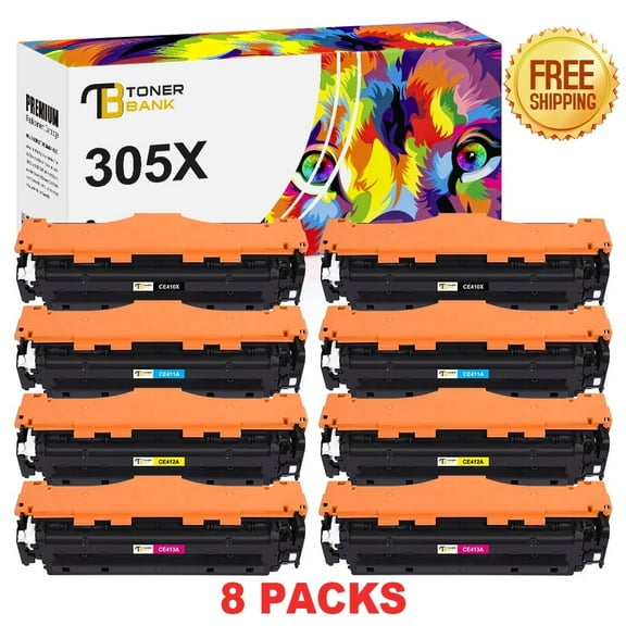 Toner Bank 8-Pack Toner Cartridge Replacement for CE410X LaserJet Pro 400 Color M451dw M451dn 451nw M475dn Pro 300 Color MFP M375nw M351 2BK   2C   2M   2Y